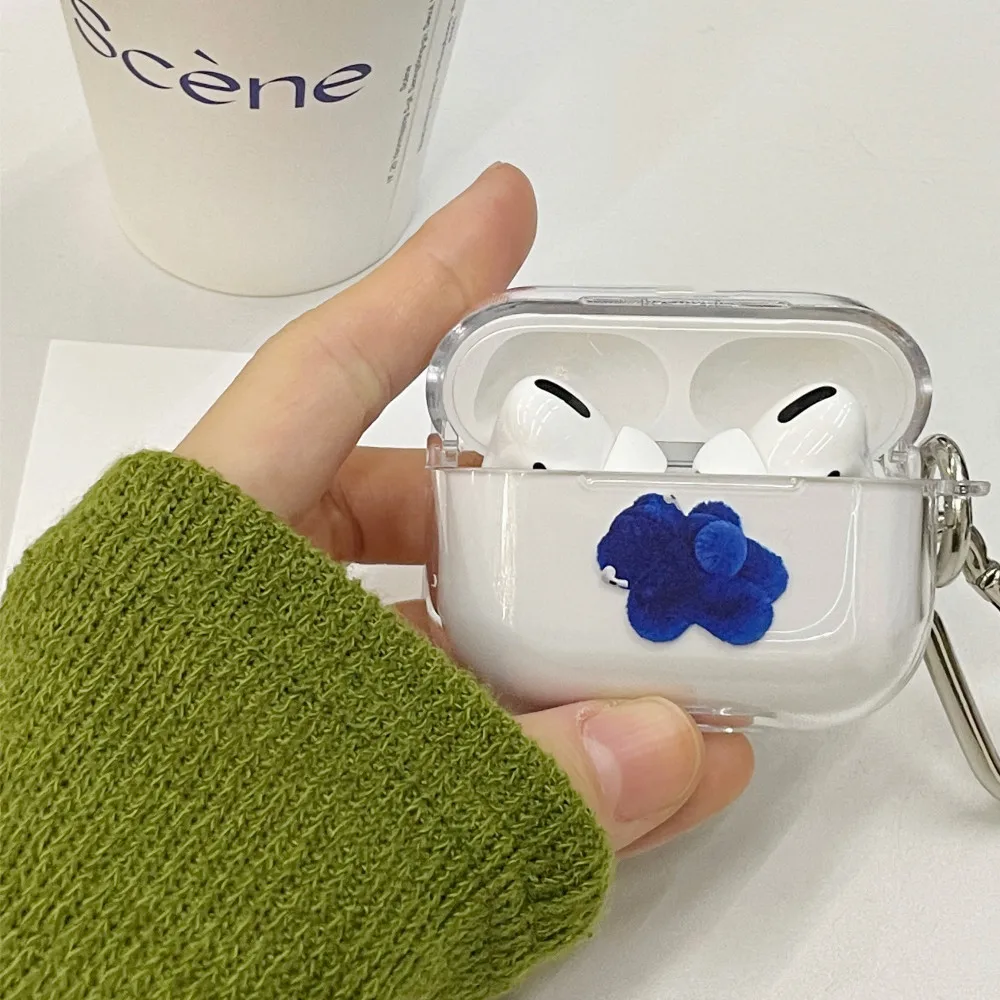 Милый мягкий чехол для Airpods с голубым медведем для Apple Airpods 1, 2, 3, мягкий силиконовый чехол, прозрачный силиконовый чехол для наушников Airpods Pro