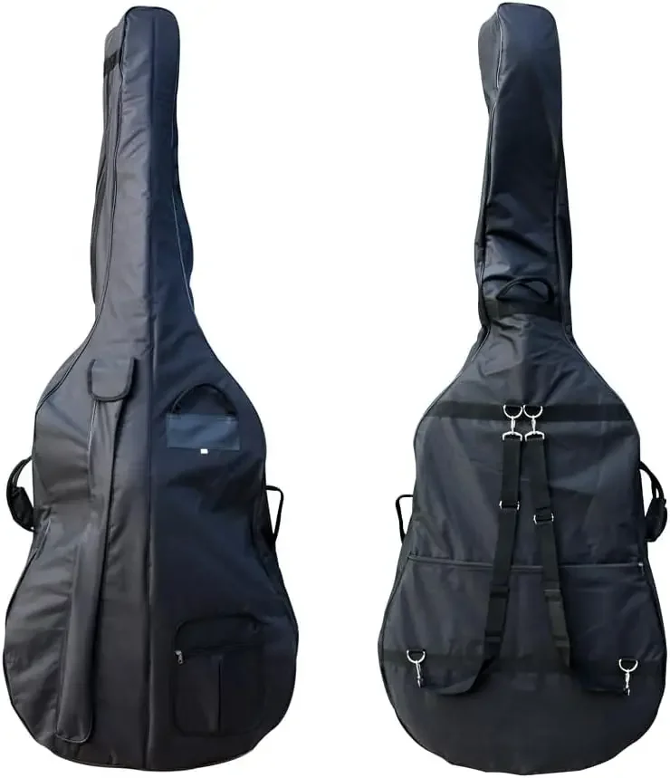 

WUQIMUSC Upright Bass Gig Bag for 3/4 size Oxford Cloth String Bass Bag Durbale Handles Straps Thick lining Multi pocket design