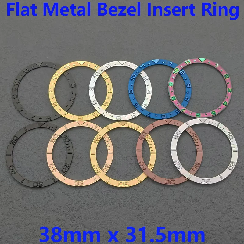 

SKX007 Bezel Insert 38mmx31.5mm Flat Metal Bezel Insert Fits SKX007 SKX009 SRPD Watch Case NH35 NH36 Movement Watch Refit Parts