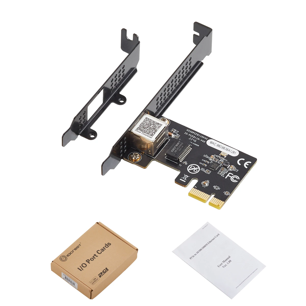 IOCREST Однопортовый гигабитный чип Ethernet Realtek PCI Express Lan контроллер карта RTL8111H PCIe сетевой адаптер с RJ45 NIC