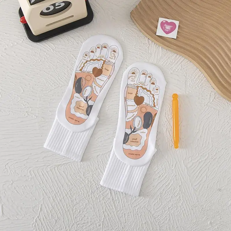 Reflexology Chart Socks Feet Relaxing Chart Sock And Massage Stick Set Muscle Exercise Relaxing Cloth For Foot Stress Muscle