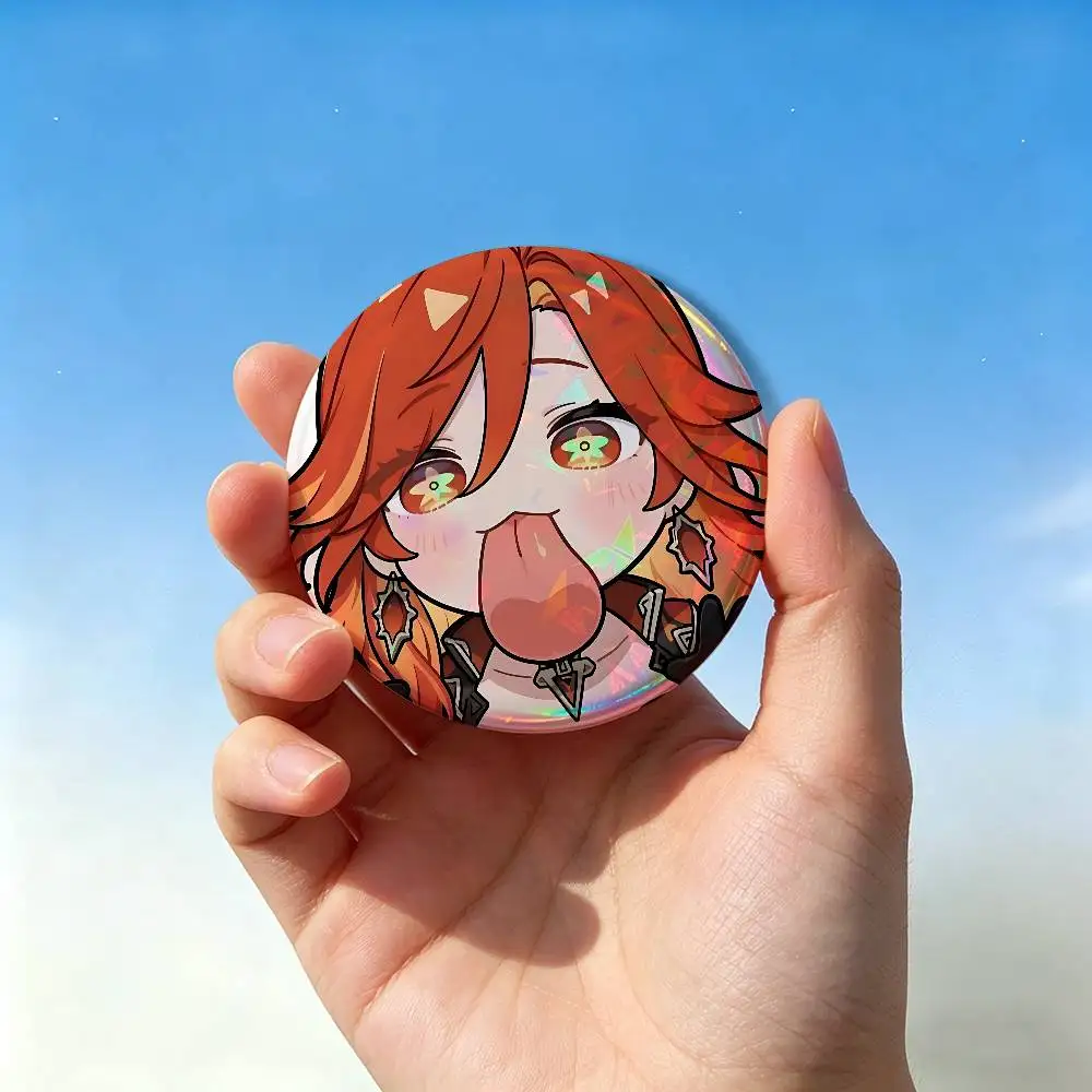 G-Genshin Impact Mavuika Wooden Badge Pins For Friend, Backpack, Clothing, Collectible Accessories, Jewelry Gift