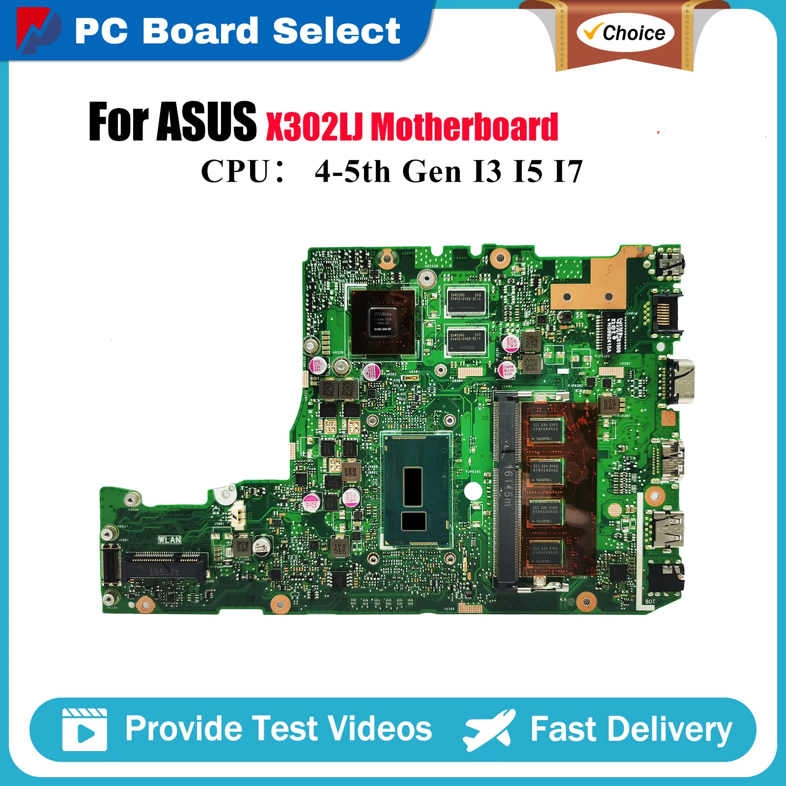 

X302LJ Материнская плата для ноутбука ASUS VivoBook X302LJ X302L Материнская плата для ноутбука с процессором I3 I5 I7 100% тестирование ОК быстрая доставка stk