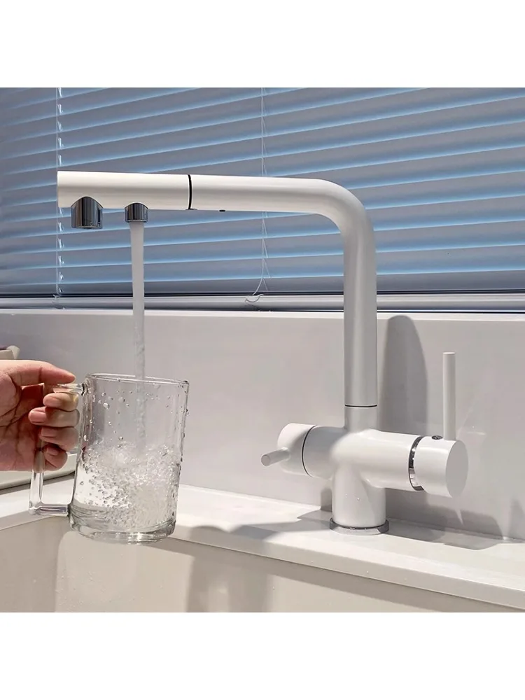 3-In-1 kitchen faucet, pull-out hot and cold vegetable basin sink faucet