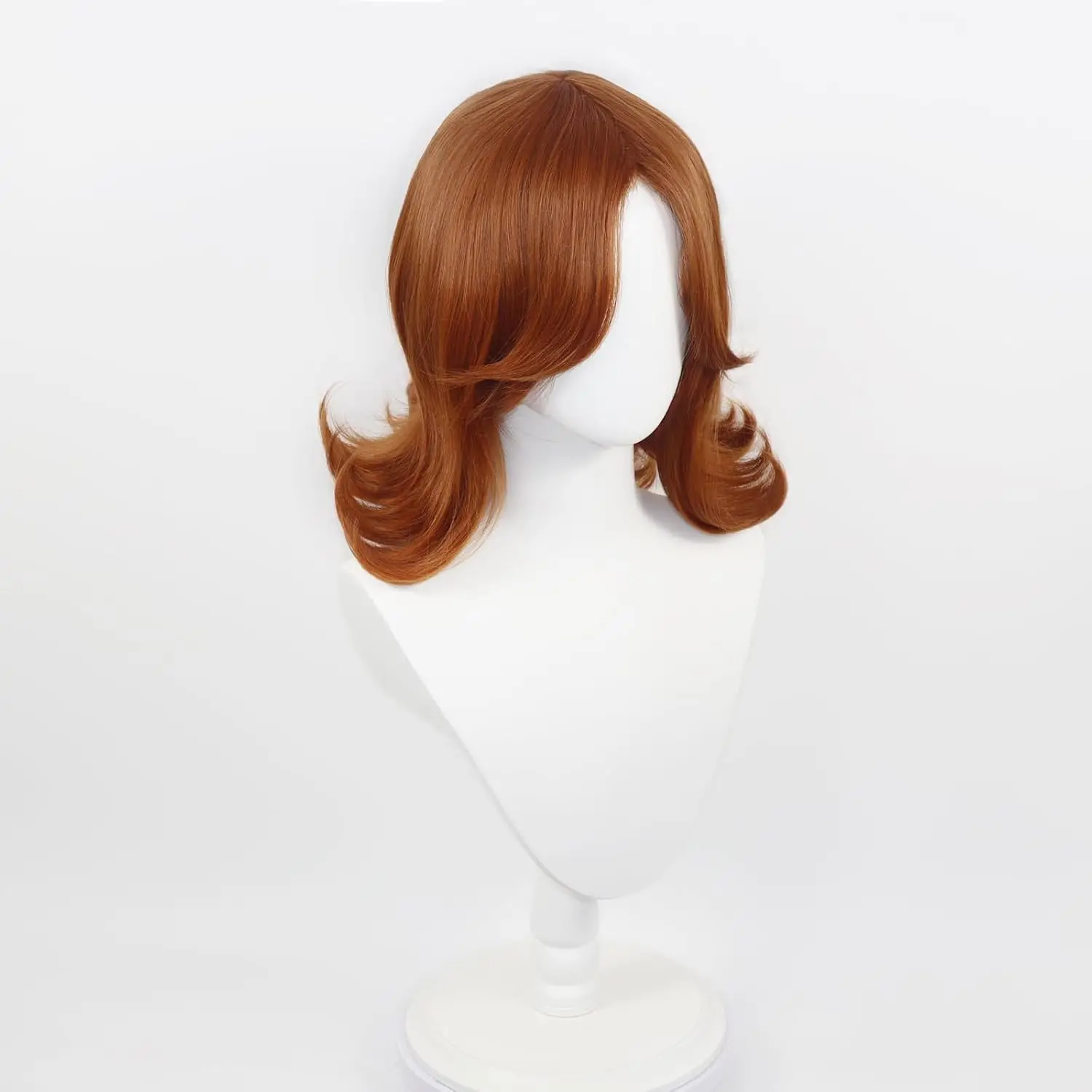 Game Super Princess Daisy Wigs Short Flip Brown Red Princess Wig 60s 70s Retro Anime Cosplay Hair for Women Halloween Party Cost view 3