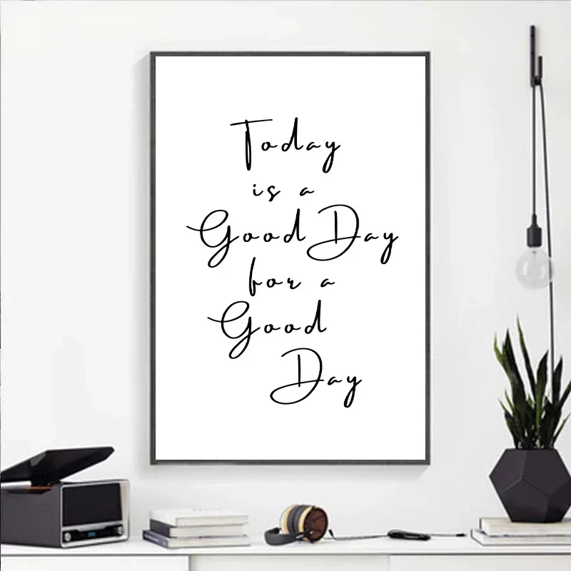 1pc frameless Canvas Painting Black and White Quotes Funny Short Sentence Canvas Painting Wall Art Kitchen Living Room Bedroom P