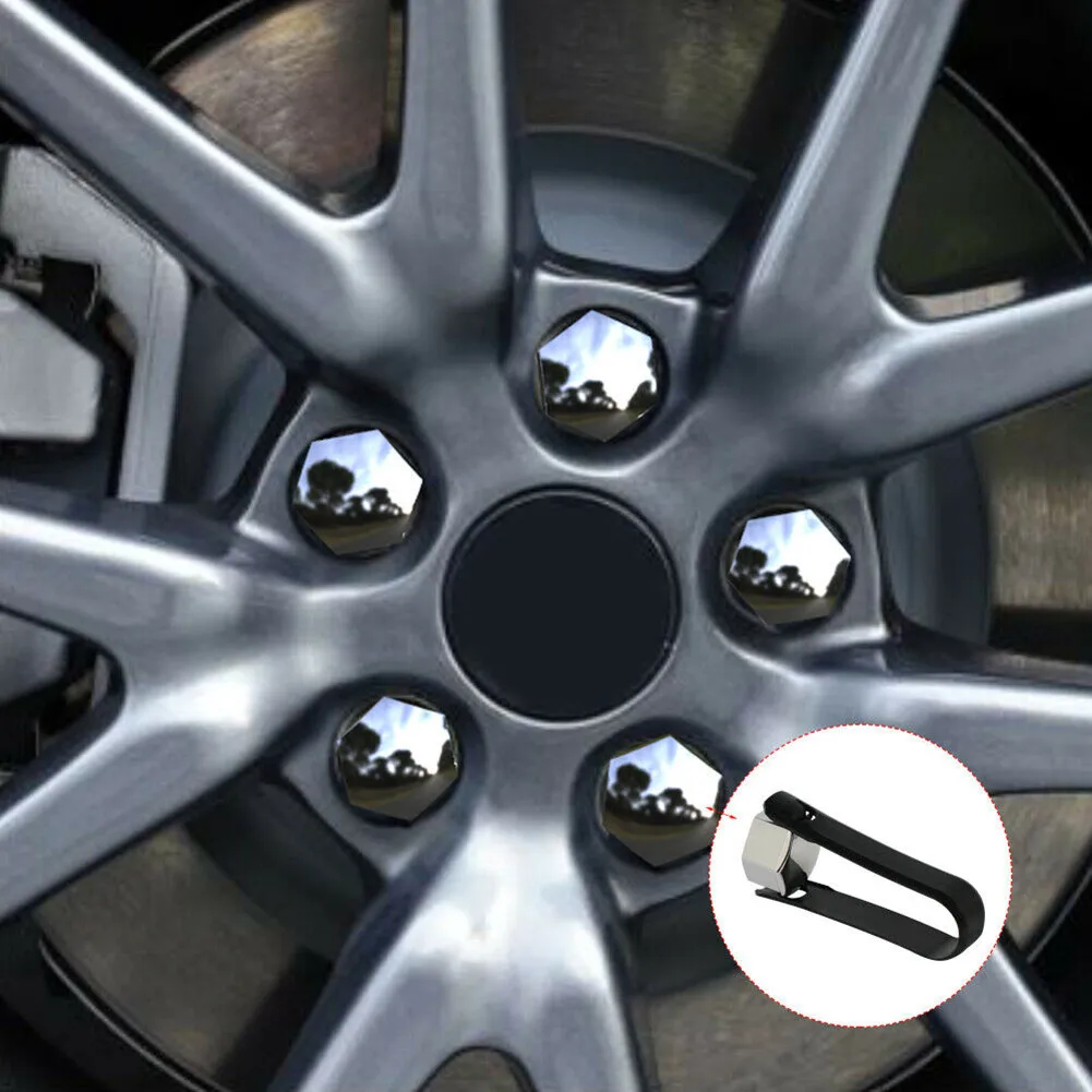 20Pcs Wheel Lug Nut Cap Covers Trim For Tesla Model 3 for Model S for Model Y 18x24mm ABS Silver Plating Accessories
