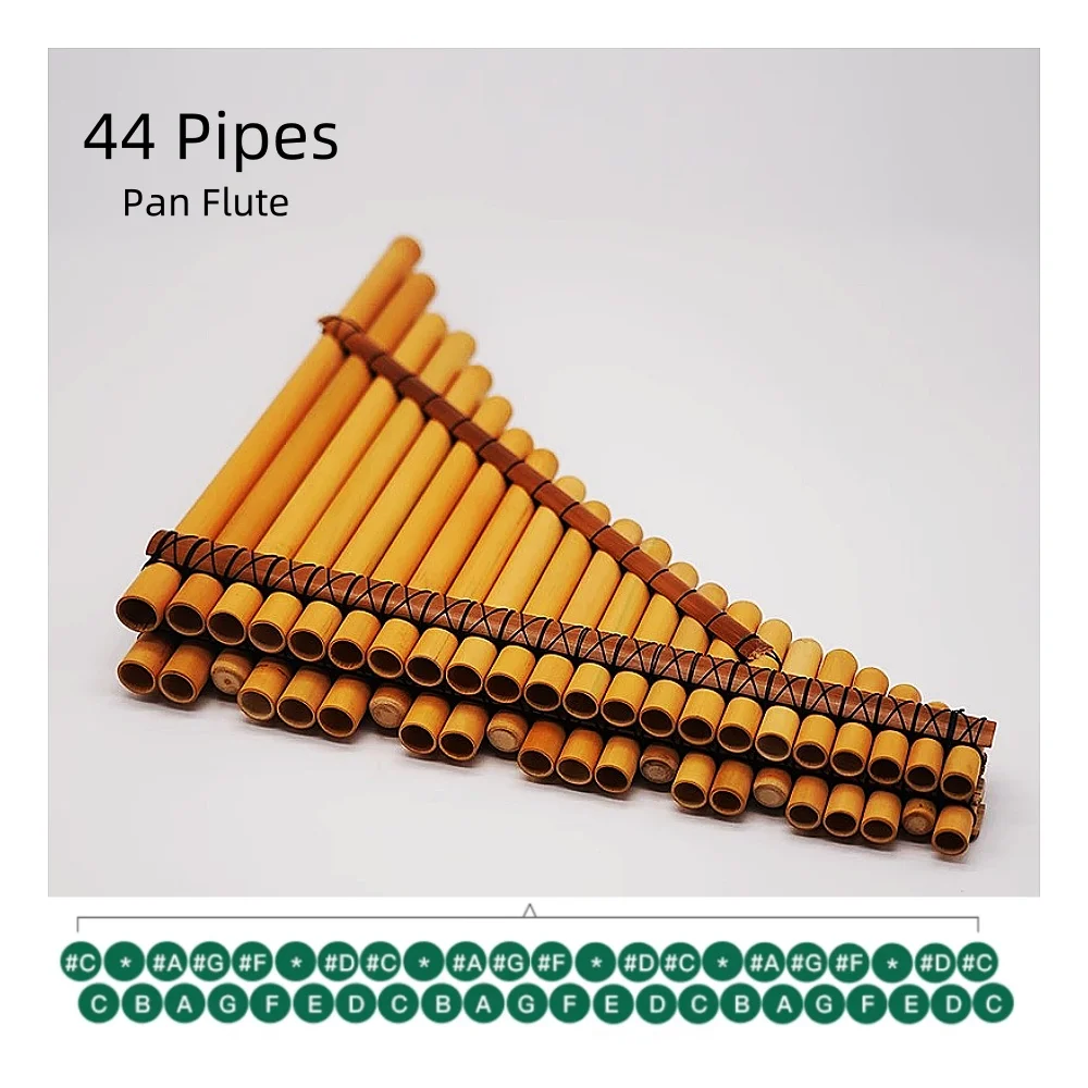 Professional Pan Flute 44 Pipes Woodwind Bamboo Accessory Syrinx Genre Flute