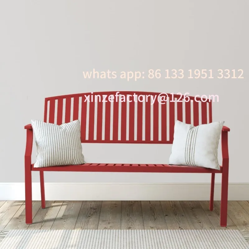 

Multi-color optional wrought iron park bench outdoor leisure furniture double chair outdoor sofa