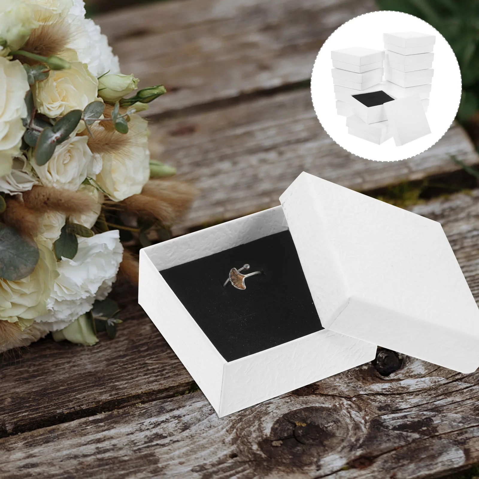 

12pcs 7x7x3cm Jewelry Boxes Sponge for Necklaces Bracelets Rings Earrings Gift Packaging Small Earring Gift Box Bulk