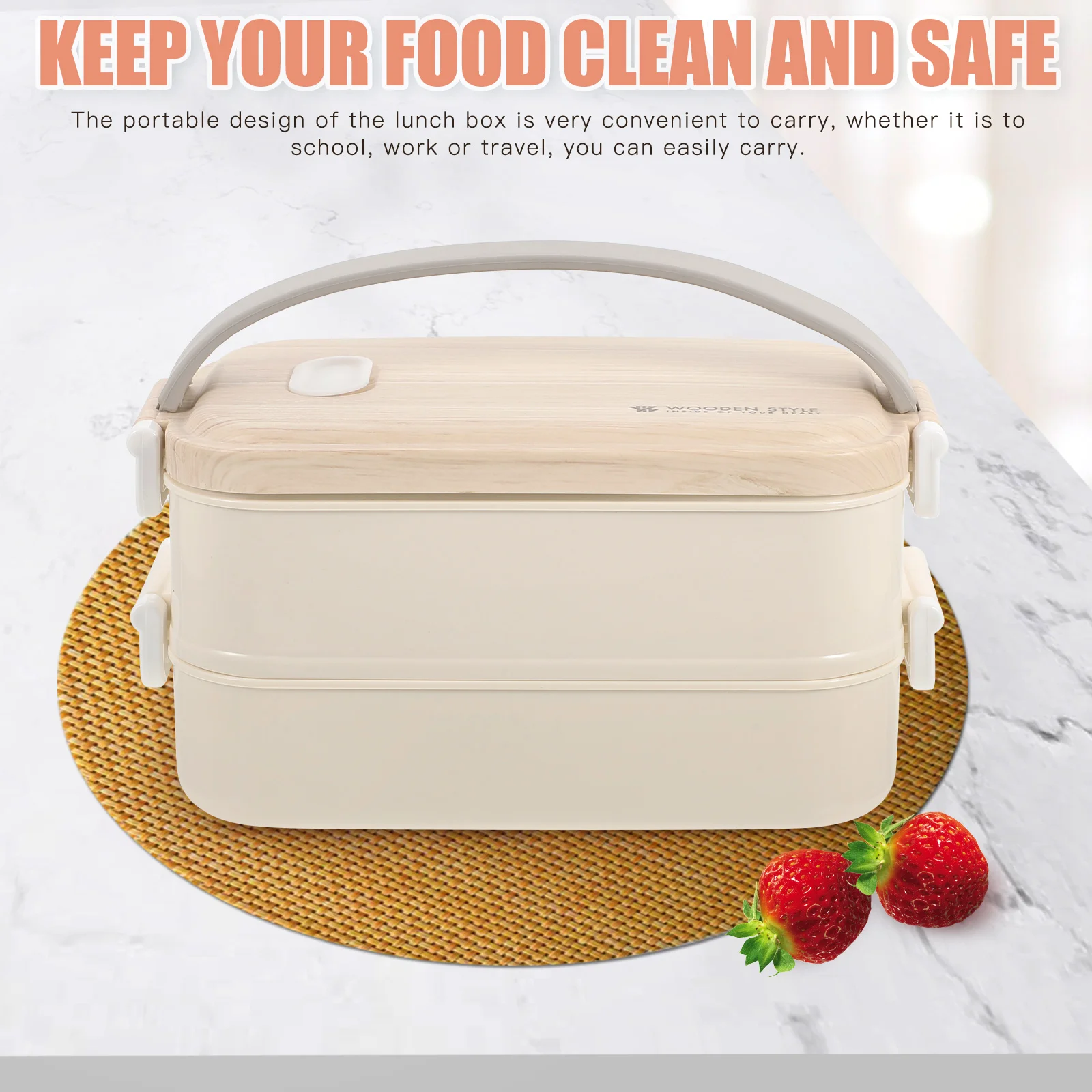 

Double Compartment Stainless Steel Lunch Box for Adults Large Size Portable Design Food Storage Containers