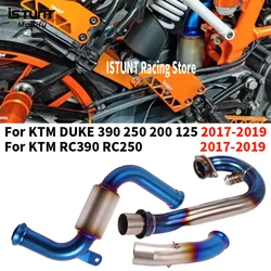 Front Mid Pipe Link Pipe Slip on For KTM DUKE 390 RC390 2017 2018 2019 Full Motorcycle Exhaust Moto Muffler System Motocross