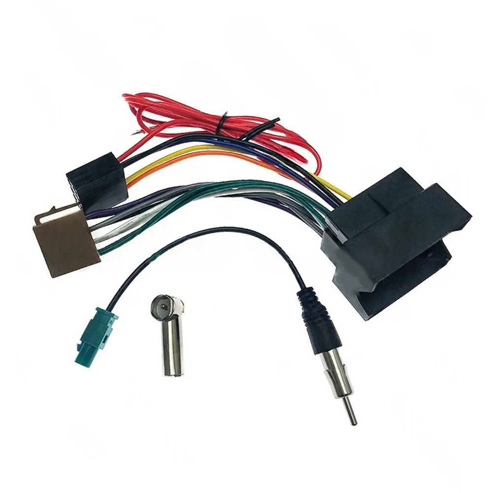Car Audio ISO Wiring Harness for Vehicles Featuring Tin Plated Copper Wires ABS Connectors and Dual Antenna Adapters