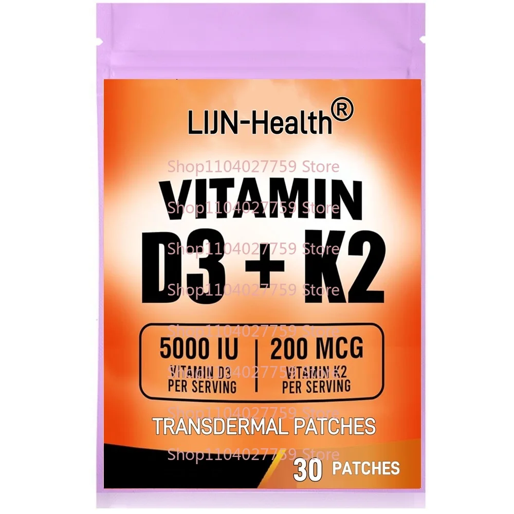 

30 Patches Vitamin D3 Plus Vitamin K2 (MK7) Transdermal Patches Overall Health and Well-being