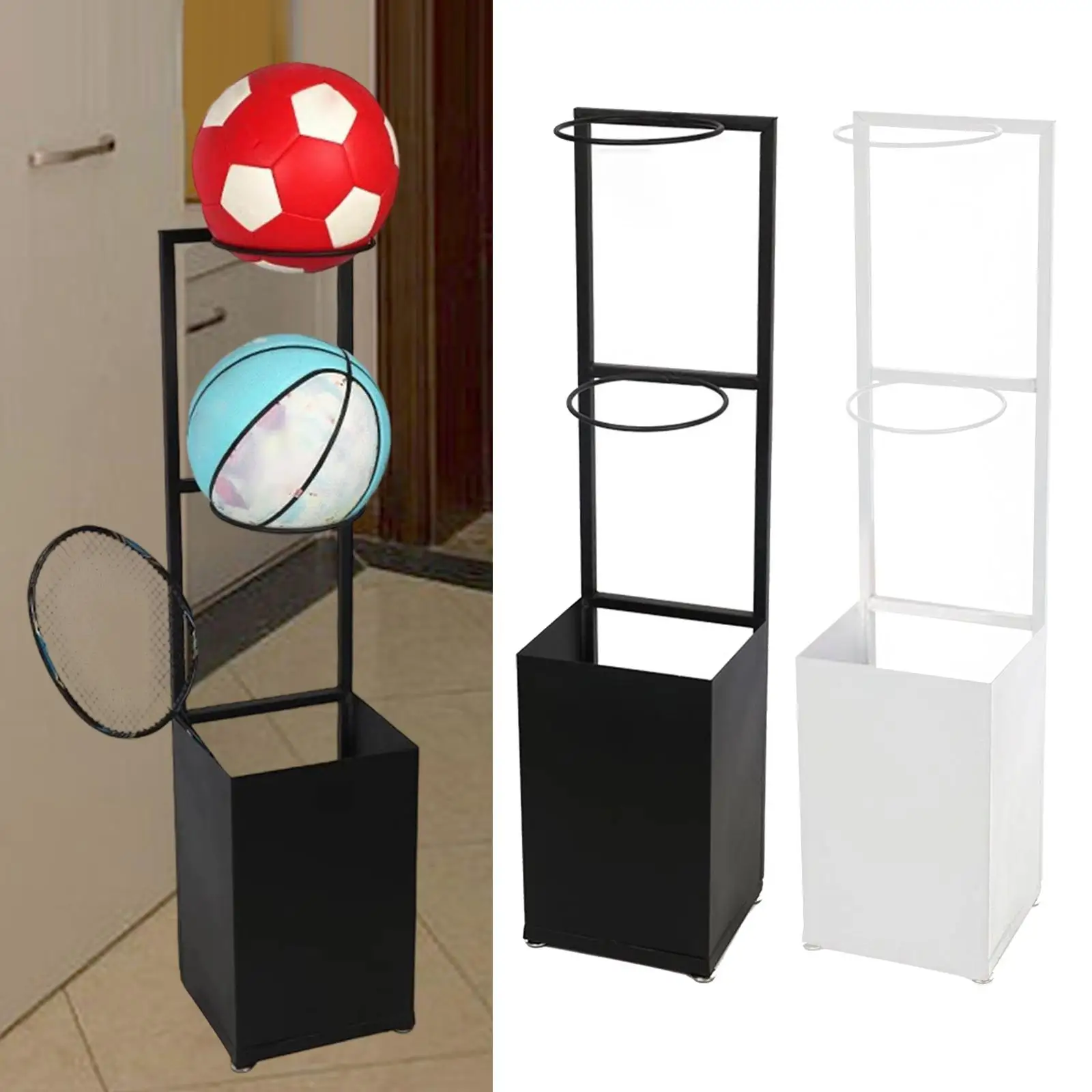 

Basketball Storage Rack Kindergarten Ball Rack Portable Stable Sports Equipment Organizer Volleyball Storage Shelf for School