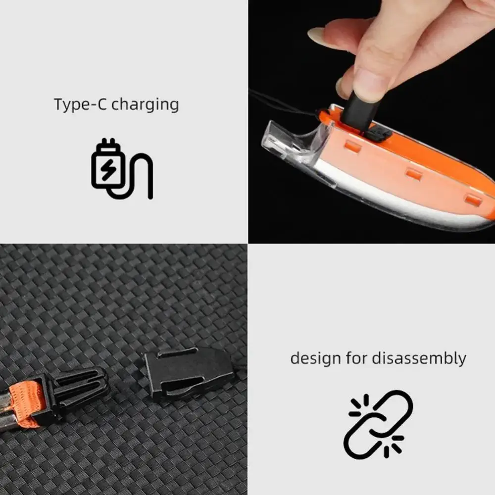 

1 шт. USB перезаряжаемый светодиодный свисток с 3 скоростями регулировки со шнурком COB фонарик брелок EDC аварийный фонарь