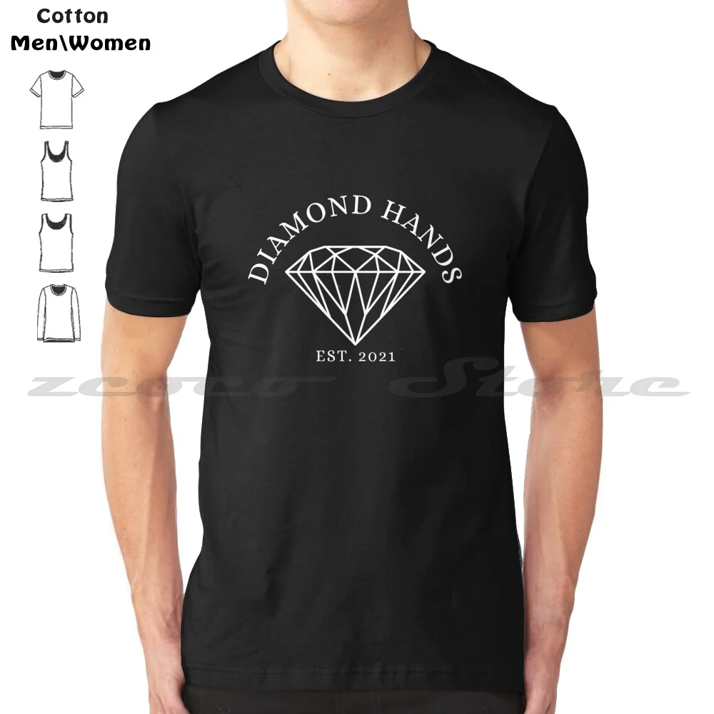 Gme Amc Diamond Hands Stock Market Design 100% Cotton Men And Women Soft Fashion T-Shirt Gme Amc Gamestonk Wallstreetbets