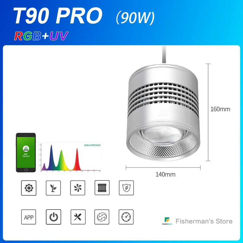 WEEK AQUA T90 PRO APP RGB-UV 90W Fish Tank Bracket Downlight