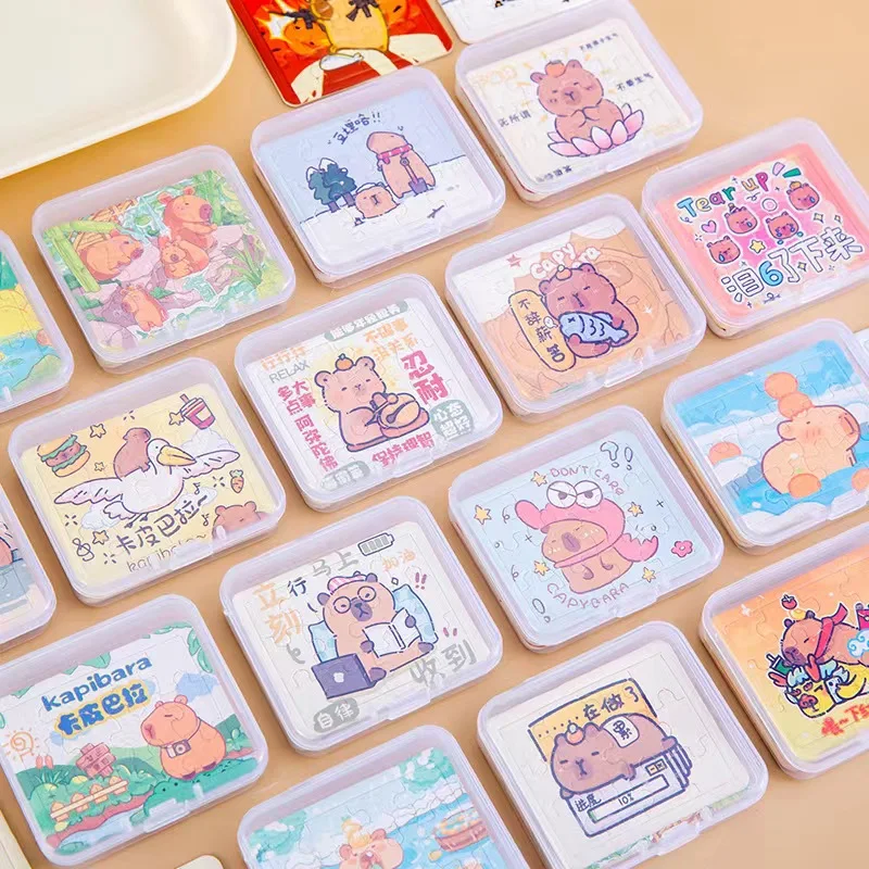 5Pcs/Set Cartoon Capybara Puzzle Educational Toys For Kids Adults Home Decor children's day gifts