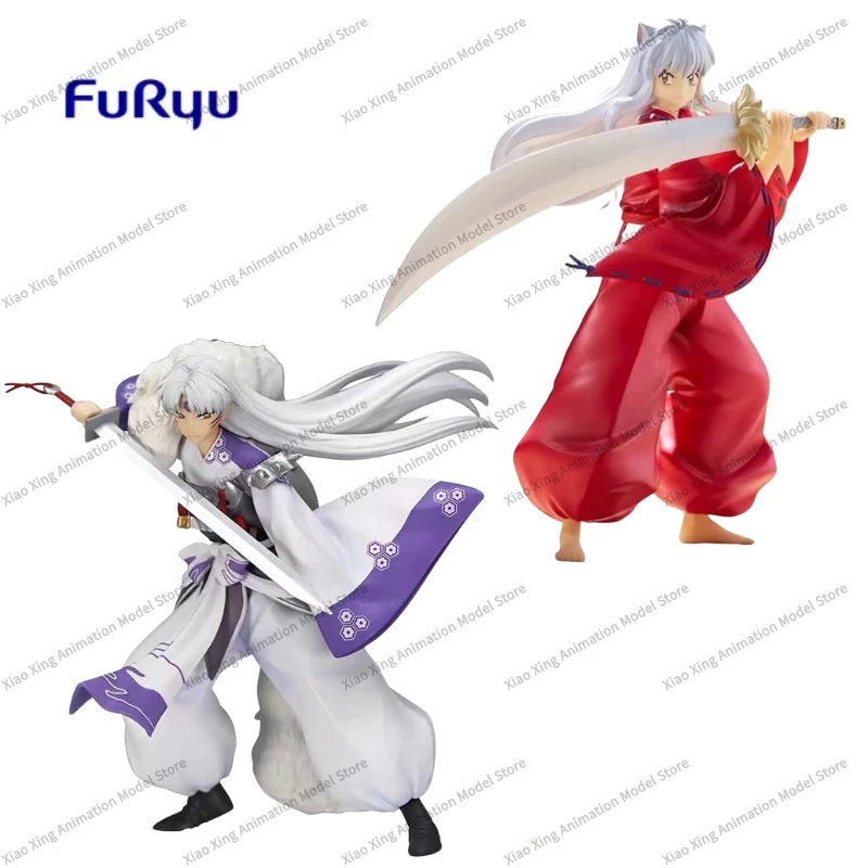 In Stock Original Genuine FuRyu InuYasha Trio-Try-iT Inuyasha Sesshomaru Wind Dragon PVC Anime Figures Toy Collection Gift Model