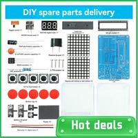 Mini Pixel Game Console Production Kit Retro Classic Game Console DIY Electronic Soldering Welding Tranning Kit Red Square Dots