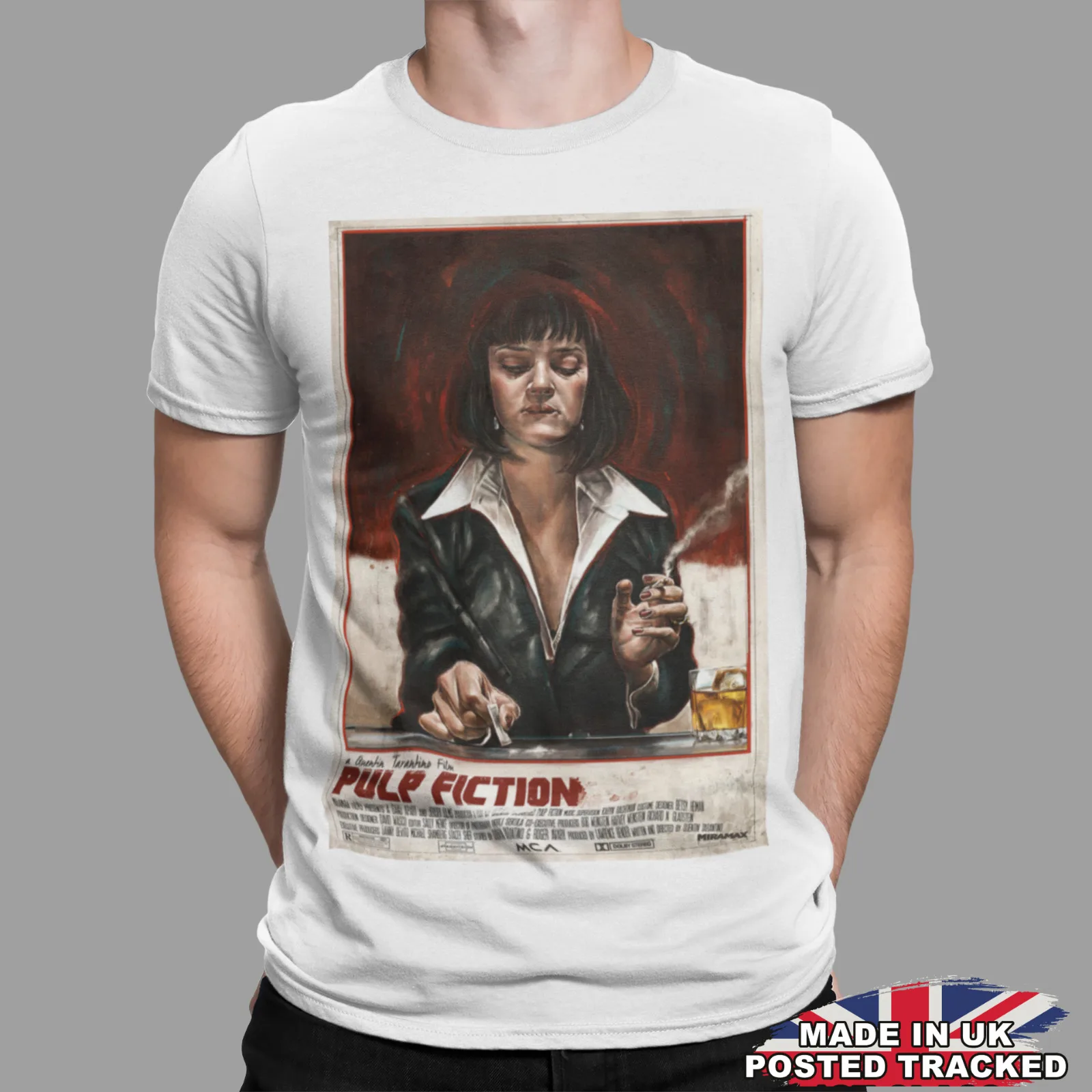 

Pulp Fiction T-Shirt Retro Vintage Classic Movie Tee Gift Film Gift UK MIA W