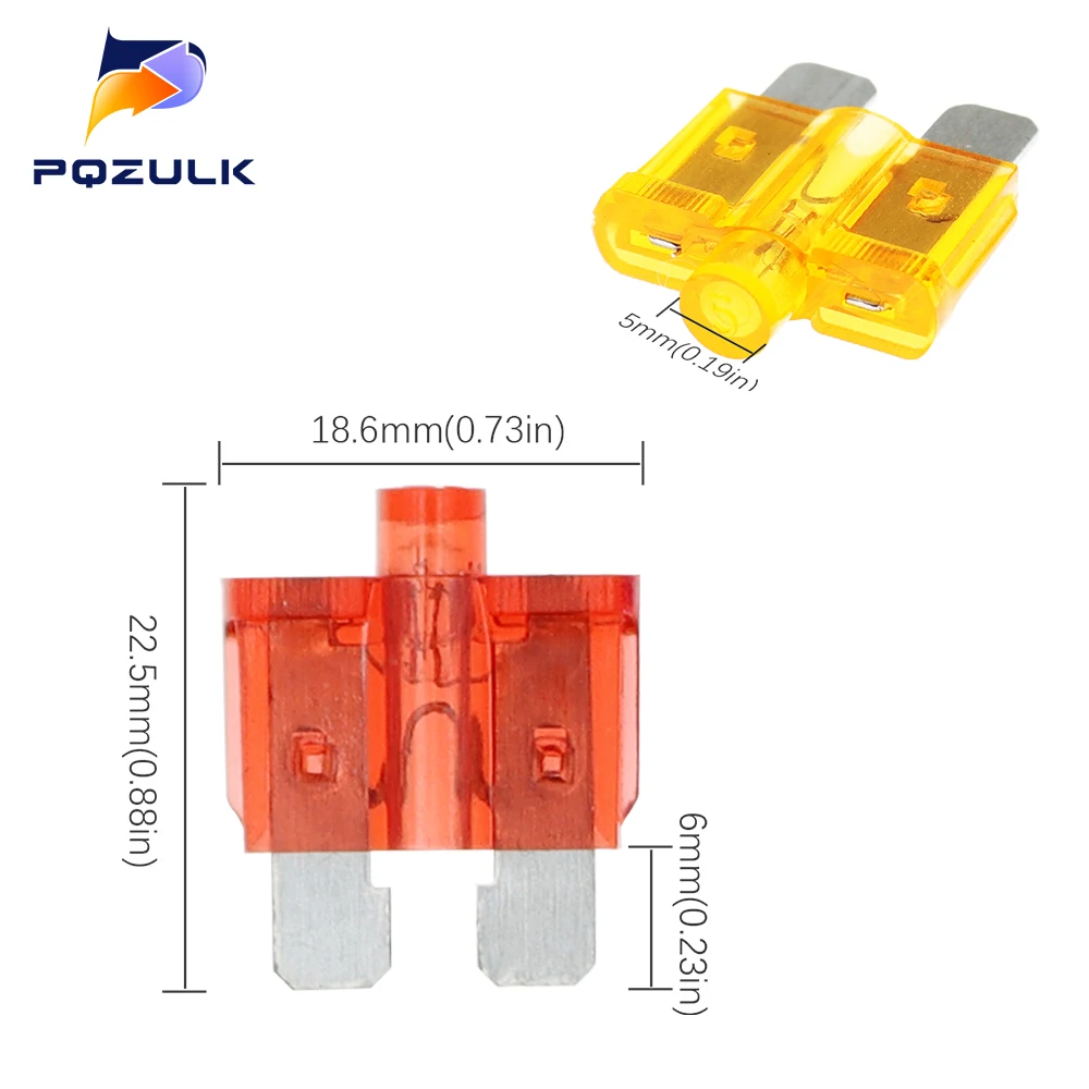 Middle Size Automotive Fuse With Indicator Light Pilot Lamp 5A 10A 15A 20A 25A 30A 35A 40A Medium Fuse With Fusing indication