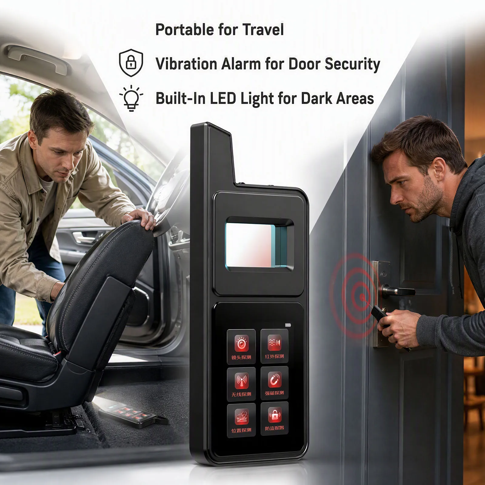 Covert Camera Detector RF Signal Detector Infrared Lens Scanner Bug Sweeper GPS Tracker Finder