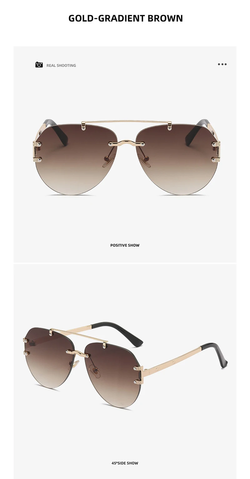 Suglau hochwertige Luxusmarke Damen ovale Sonnenbrille klassische Metall Anti-UV-Fahr sonnenbrille Mode Herren Casual Shades – Detail 14