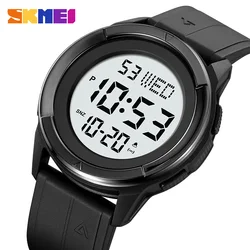 SKMEI LED light Display Electronic Sport Watches Mens Casual Chrono Countdown Digital 5bar Waterproof Wristwatch montre homme