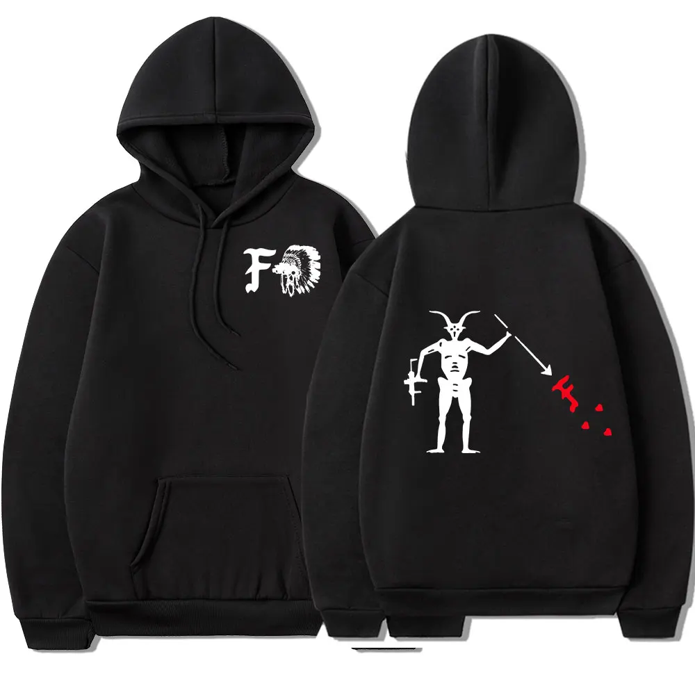 Forward Observations Group Hoodie Death Skeleton Satan Graphic Hooded Sweatshirt Gothic Long Sleeve Hoodies Harajuku Streetwear