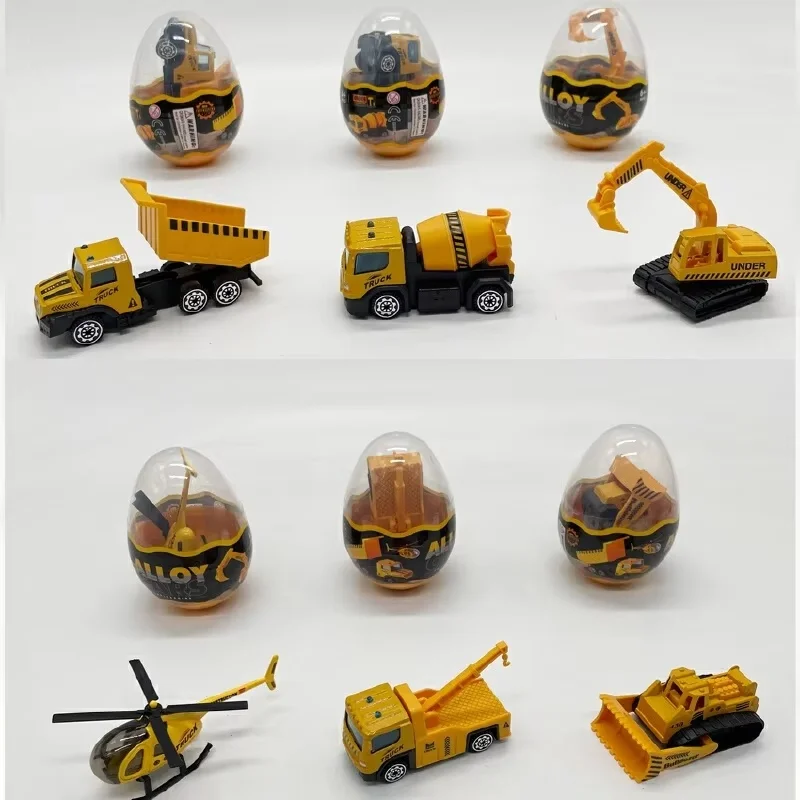 รถของเล่นแบบเลื่อนได้ รุ่นรถวิศวกรรมโลหะผสมขนาดเล็ก ของขวัญสำหรับเด็กผู้ชาย รถขุด รถราง รถมอเตอร์ไซค์ จักรยาน แบบไม่ใช้รีโมท