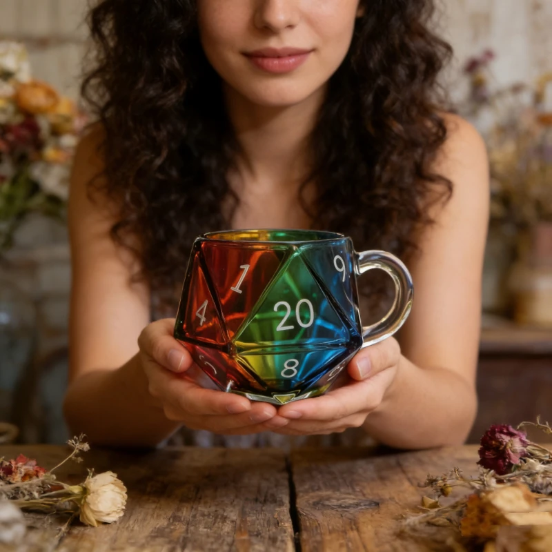 Rainbow D20 Dice Gl…