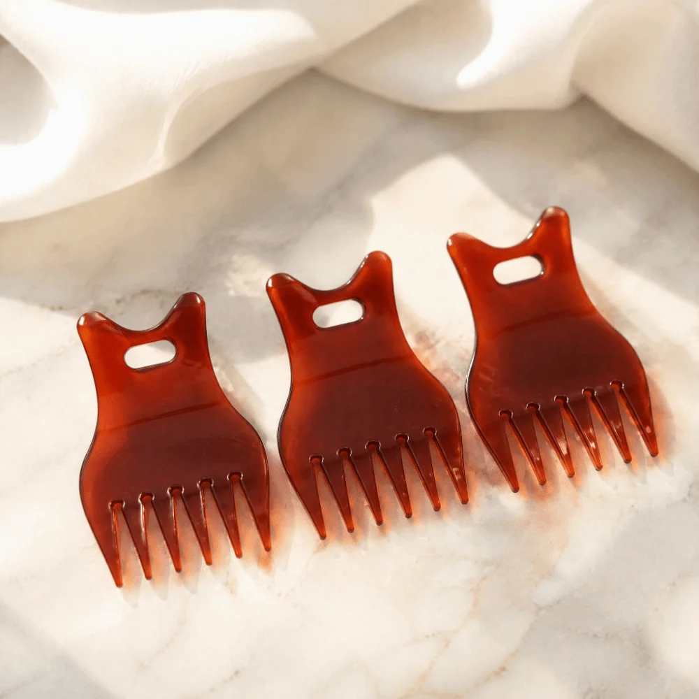 3PCS Portable Compact Size Wide Tooth Combs Hangable Loop Smooth Edges Detangling Comb Styling Comb Set For Women