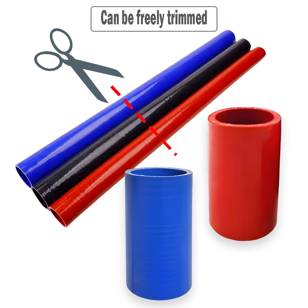 Tuyau de refroidissement en Silicone droit renforcé rouge, bleu, noir, haute température, tuyau de liquide de refroidissement/tuyau d'admission d'air/tuyau d'eau ID16-120mm