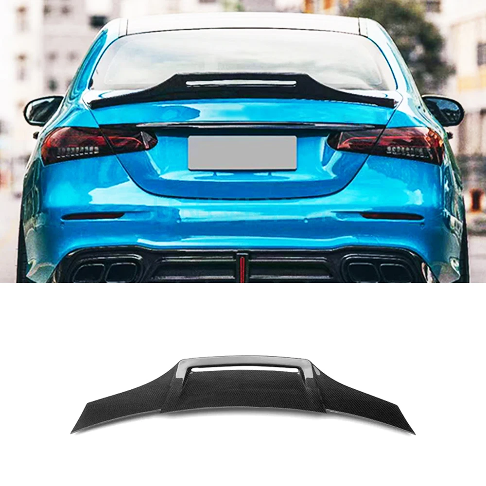 

For 2021-2023 Mercedes Benz E-Class W213 E63 AMG dry carbon fiber lip shaped rear spoiler with 3M adhesive for easy installation