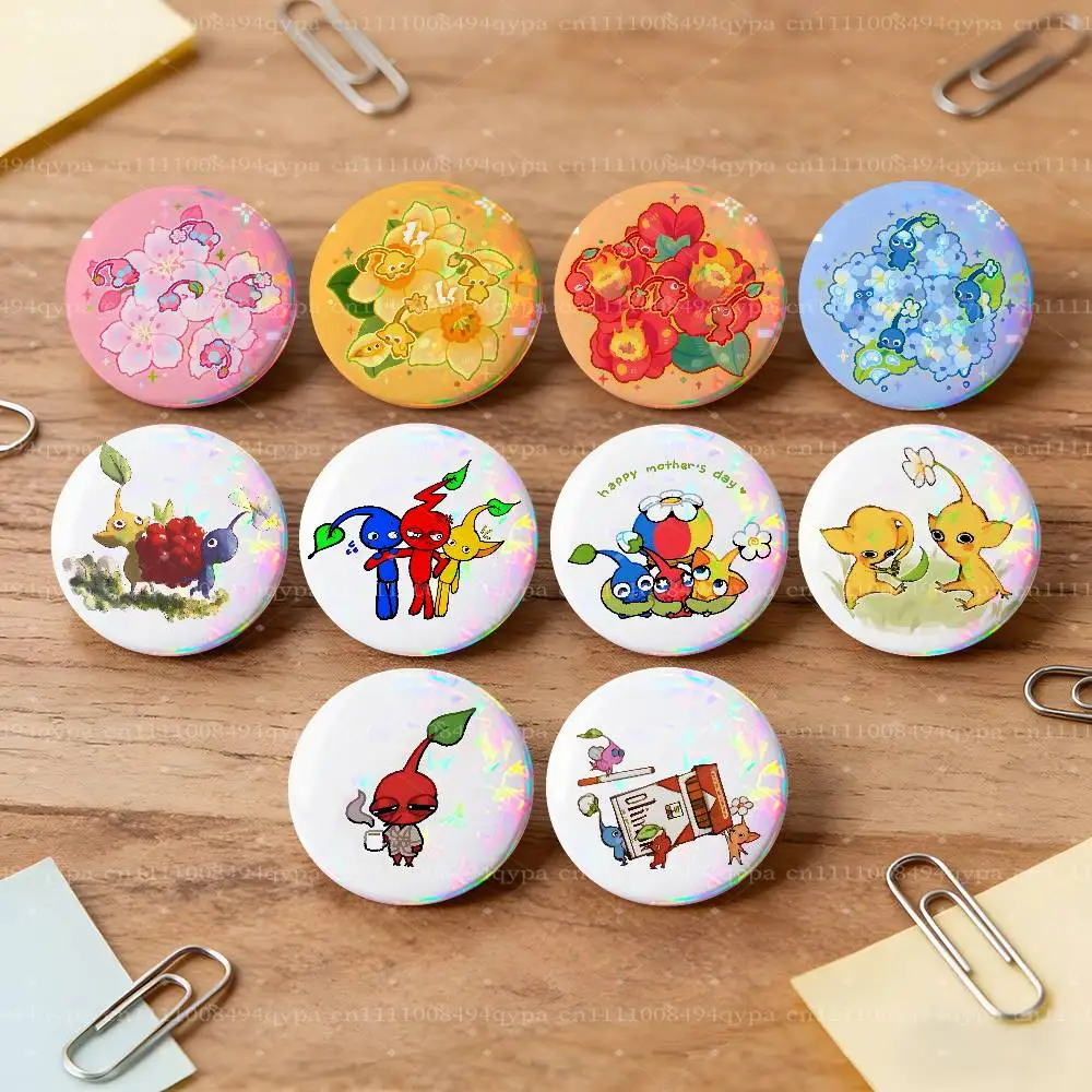 P-Pikmin Cute Button Pin Single Pack Anime Merch for Ita Bags Badge Collectible Buttons