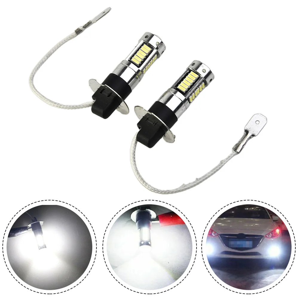 

Pair H3 LED Fog Light Cob Bulbs Conversion Kit Canbus 6000K White 360°Beam Car Accessories Super Bright Led Fog Lamps Bulbs Kit