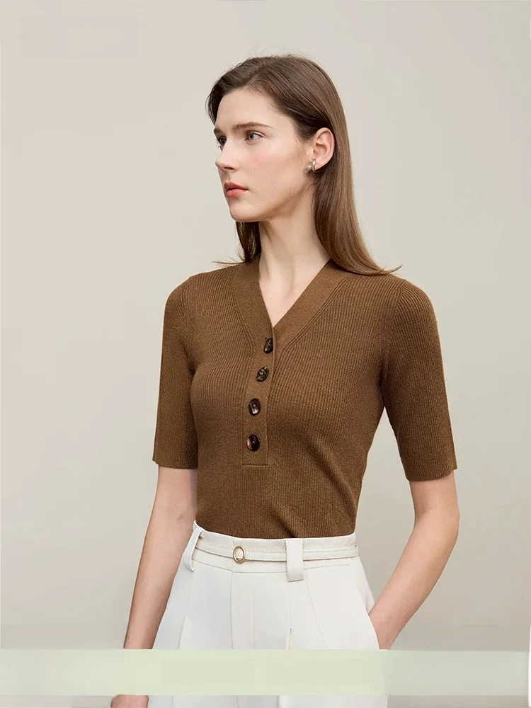

i Women's Slim Fit Knitwear V-Ne f Open Front Sve Length Casual Sle Regular Length Polyester Wool Blend
