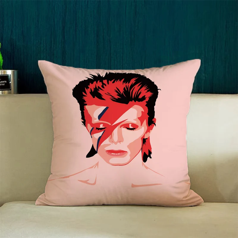 D-David­ Bowie Cushion Cover 50x50 Decorative Pillow Cover for Living Room Cushions Aesthetic Room Decoration Bed Pillowcases