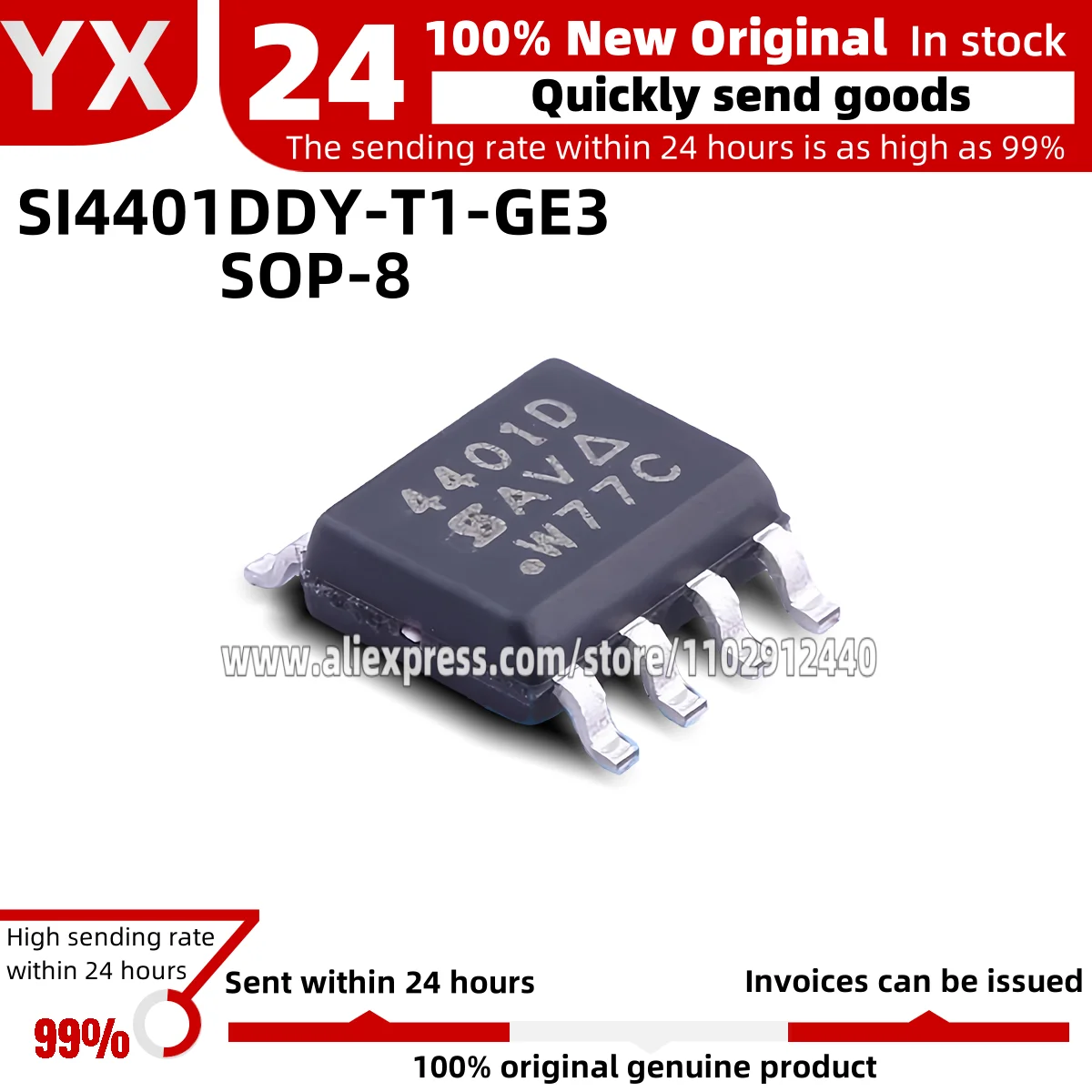 1PCS/LOT SI4401DDY-T1-GE3 SI4401DDY 4401D SOP-8 P-channel MOSFET chip New Original Spot Stock