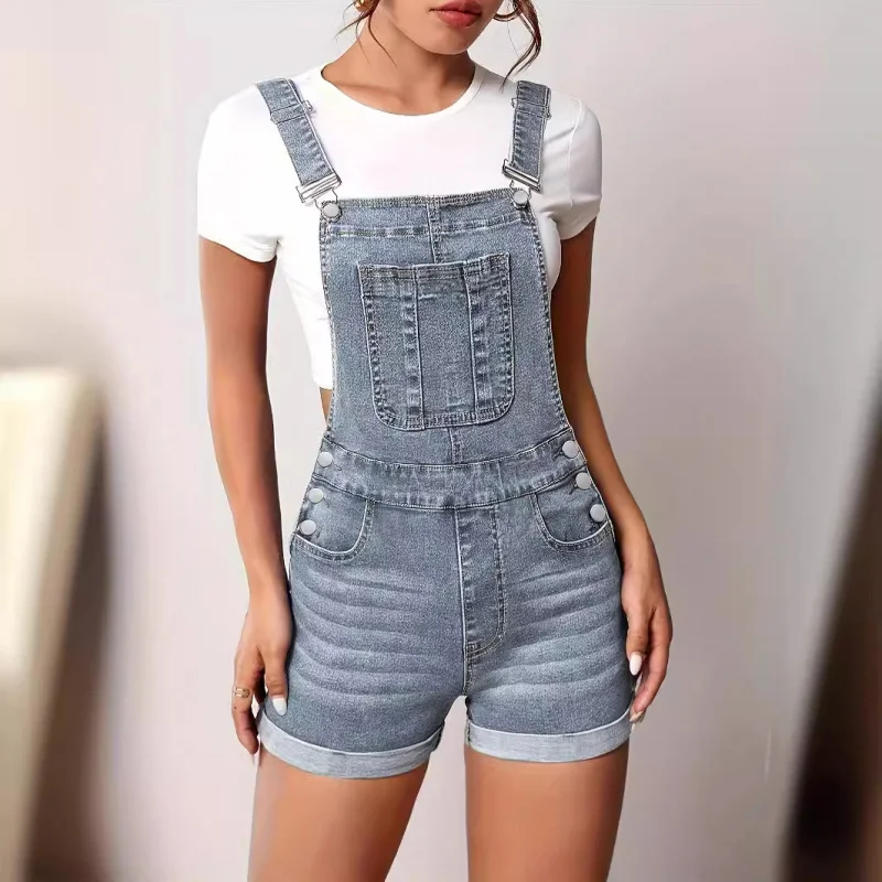 

Women'S Pocket Strap Jumpsuit Shorts