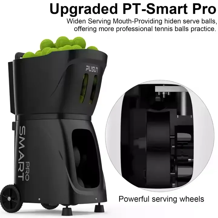 

Factory PT-SMART PRO Tennis Ball Machine Launcher New Arrival PUSUN APP Remote Control Equipment For Training Practice