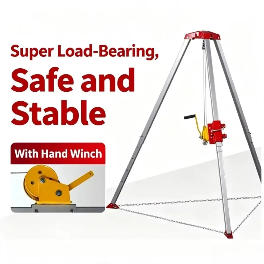 Retractable Aluminum Tripod Well Cave Exploration Lifting Support Bracket for Underground Operation