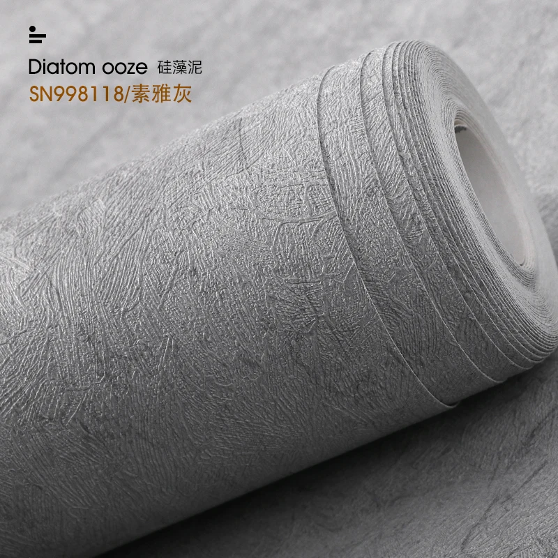 

Modern Simple Plain Grey Wallpaper Diatom Mud Solid Color Bedroom Wall Paper Industrial Wind Wallpapers Wall Decor