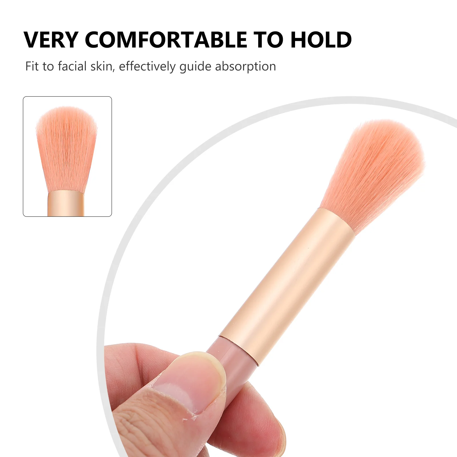 مجموعة واحدة من فرش المكياج، شعيرات ناعمة مرنة، مقبض قوي، أدوات مكياج محمولة للنساء، ظلال عيون، أحمر خدود، بودرة سائبة #6