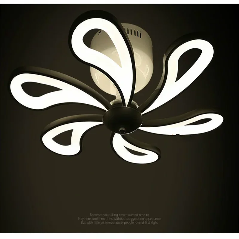 New Arrivals Irregular Petal Design Iron Led Chandelier With Windmill Fan Design Modern Acrylic Chandelier