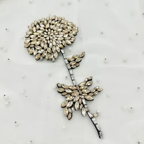 Shiny Rhinestone Hand Sewn Water Diamond Pieces for Wedding Dress Accessories Evening Gown Shoulder Rhinestone Flowers DIY Perfo - Image 2