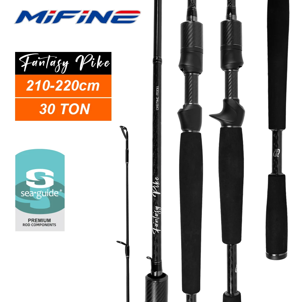Caña de Pescar Mifine FANTASY PIKE para Spinning y Casting, 30T, 2.1M/2.2M, Señuelo 5-20g/10-30g/20-60g, Caña para Pesca de Perca en Agua Dulce y Salada