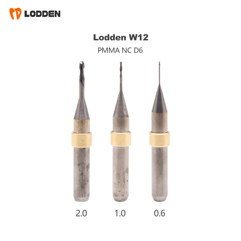 Afbeelding 4: Lodden W12 Tandheelkundige freesboren Slijpen PMMA/Metaal/Lithiumdisilicaat D6 Schacht 50 mm Lengte 0,6/1,0/2,0/2,5 mm Lodden Aardbei